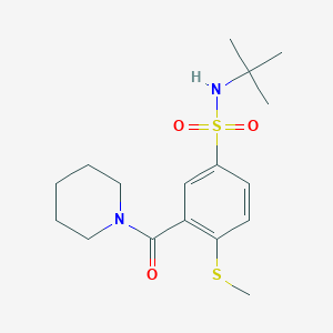 molecular formula C17H26N2O3S2 B4844686 N-(tert-butyl)-4-(methylthio)-3-(1-piperidinylcarbonyl)benzenesulfonamide 