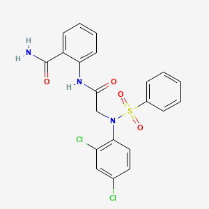 molecular formula C21H17Cl2N3O4S B4844708 2-{[N-(2,4-dichlorophenyl)-N-(phenylsulfonyl)glycyl]amino}benzamide 
