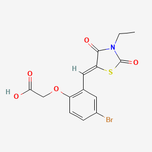 molecular formula C14H12BrNO5S B4844721 {4-bromo-2-[(3-ethyl-2,4-dioxo-1,3-thiazolidin-5-ylidene)methyl]phenoxy}acetic acid 