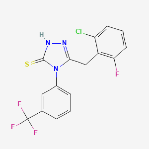 molecular formula C16H10ClF4N3S B4844727 5-(2-chloro-6-fluorobenzyl)-4-[3-(trifluoromethyl)phenyl]-4H-1,2,4-triazole-3-thiol 