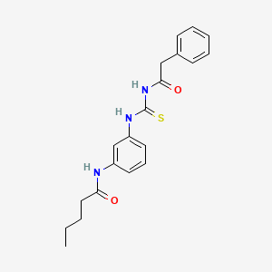 molecular formula C20H23N3O2S B4844745 N-[3-({[(phenylacetyl)amino]carbonothioyl}amino)phenyl]pentanamide 