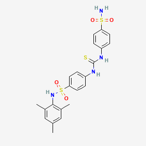 molecular formula C22H24N4O4S3 B4844761 4-[({[4-(aminosulfonyl)phenyl]amino}carbonothioyl)amino]-N-mesitylbenzenesulfonamide 