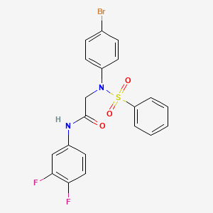 molecular formula C20H15BrF2N2O3S B4844765 N~2~-(4-bromophenyl)-N~1~-(3,4-difluorophenyl)-N~2~-(phenylsulfonyl)glycinamide 