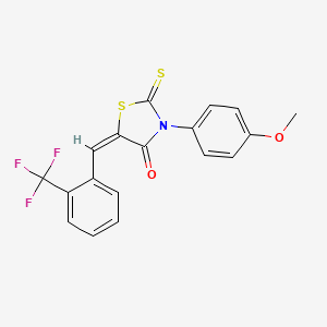 molecular formula C18H12F3NO2S2 B4844771 3-(4-methoxyphenyl)-2-thioxo-5-[2-(trifluoromethyl)benzylidene]-1,3-thiazolidin-4-one 