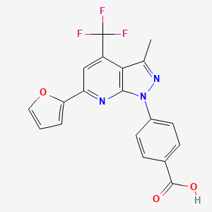 molecular formula C19H12F3N3O3 B4844780 4-[6-(2-furyl)-3-methyl-4-(trifluoromethyl)-1H-pyrazolo[3,4-b]pyridin-1-yl]benzoic acid 