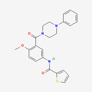 molecular formula C23H23N3O3S B4844795 N-{4-methoxy-3-[(4-phenyl-1-piperazinyl)carbonyl]phenyl}-2-thiophenecarboxamide 