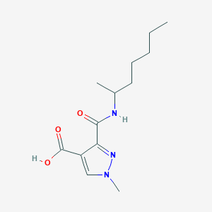 molecular formula C13H21N3O3 B4844810 1-methyl-3-{[(1-methylhexyl)amino]carbonyl}-1H-pyrazole-4-carboxylic acid 