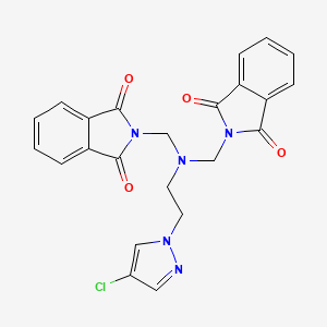 molecular formula C23H18ClN5O4 B4844825 2,2'-[{[2-(4-chloro-1H-pyrazol-1-yl)ethyl]imino}bis(methylene)]bis(1H-isoindole-1,3(2H)-dione) 