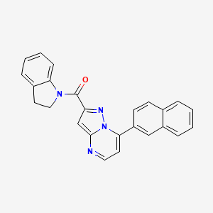 molecular formula C25H18N4O B4844829 2-(2,3-dihydro-1H-indol-1-ylcarbonyl)-7-(2-naphthyl)pyrazolo[1,5-a]pyrimidine 