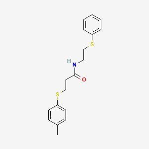 molecular formula C18H21NOS2 B4844834 3-[(4-methylphenyl)thio]-N-[2-(phenylthio)ethyl]propanamide 
