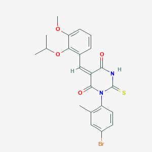 molecular formula C22H21BrN2O4S B4844840 1-(4-bromo-2-methylphenyl)-5-(2-isopropoxy-3-methoxybenzylidene)-2-thioxodihydro-4,6(1H,5H)-pyrimidinedione 