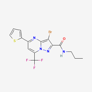 molecular formula C15H12BrF3N4OS B4844867 3-bromo-N-propyl-5-(2-thienyl)-7-(trifluoromethyl)pyrazolo[1,5-a]pyrimidine-2-carboxamide 