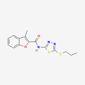 molecular formula C15H15N3O2S2 B4844883 3-methyl-N-[5-(propylthio)-1,3,4-thiadiazol-2-yl]-1-benzofuran-2-carboxamide 