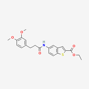 molecular formula C22H23NO5S B4844892 ethyl 5-{[3-(3,4-dimethoxyphenyl)propanoyl]amino}-1-benzothiophene-2-carboxylate 