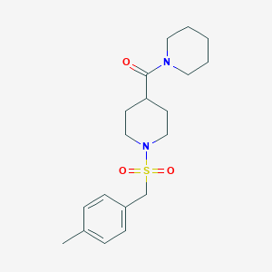 molecular formula C19H28N2O3S B4844923 1-[(4-methylbenzyl)sulfonyl]-4-(1-piperidinylcarbonyl)piperidine 
