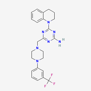 4-(3,4-dihydro-1(2H)-quinolinyl)-6-({4-[3-(trifluoromethyl)phenyl]-1-piperazinyl}methyl)-1,3,5-triazin-2-amine