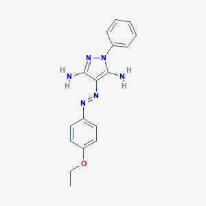 molecular formula C17H18N6O B484494 4-[(4-ethoxyphenyl)diazenyl]-1-phenyl-1H-pyrazole-3,5-diamine 