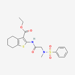 molecular formula C20H24N2O5S2 B4844941 ethyl 2-{[N-methyl-N-(phenylsulfonyl)glycyl]amino}-4,5,6,7-tetrahydro-1-benzothiophene-3-carboxylate 