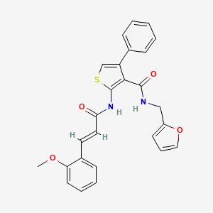 molecular formula C26H22N2O4S B4844946 N-(2-furylmethyl)-2-{[3-(2-methoxyphenyl)acryloyl]amino}-4-phenyl-3-thiophenecarboxamide 