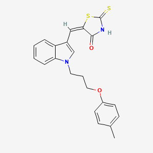molecular formula C22H20N2O2S2 B4844957 5-({1-[3-(4-methylphenoxy)propyl]-1H-indol-3-yl}methylene)-2-thioxo-1,3-thiazolidin-4-one 