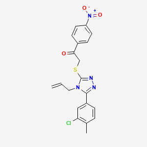 molecular formula C20H17ClN4O3S B4844968 2-{[4-allyl-5-(3-chloro-4-methylphenyl)-4H-1,2,4-triazol-3-yl]thio}-1-(4-nitrophenyl)ethanone 