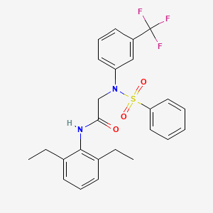 molecular formula C25H25F3N2O3S B4844970 N~1~-(2,6-diethylphenyl)-N~2~-(phenylsulfonyl)-N~2~-[3-(trifluoromethyl)phenyl]glycinamide 