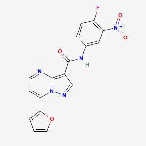 molecular formula C17H10FN5O4 B4844993 N-(4-fluoro-3-nitrophenyl)-7-(2-furyl)pyrazolo[1,5-a]pyrimidine-3-carboxamide 