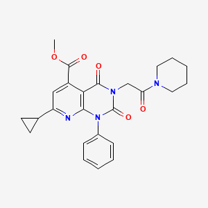 molecular formula C25H26N4O5 B4845011 methyl 7-cyclopropyl-2,4-dioxo-3-[2-oxo-2-(1-piperidinyl)ethyl]-1-phenyl-1,2,3,4-tetrahydropyrido[2,3-d]pyrimidine-5-carboxylate 