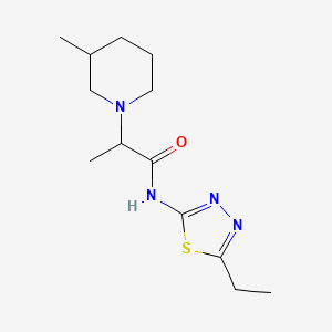 molecular formula C13H22N4OS B4845027 N-(5-ethyl-1,3,4-thiadiazol-2-yl)-2-(3-methyl-1-piperidinyl)propanamide 