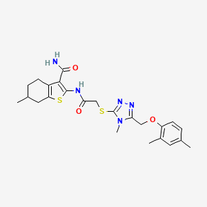 2-{[({5-[(2,4-dimethylphenoxy)methyl]-4-methyl-4H-1,2,4-triazol-3-yl}thio)acetyl]amino}-6-methyl-4,5,6,7-tetrahydro-1-benzothiophene-3-carboxamide