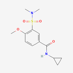 molecular formula C13H18N2O4S B4845039 N-cyclopropyl-3-[(dimethylamino)sulfonyl]-4-methoxybenzamide 