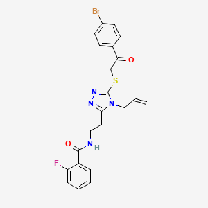 molecular formula C22H20BrFN4O2S B4845046 N-[2-(4-allyl-5-{[2-(4-bromophenyl)-2-oxoethyl]thio}-4H-1,2,4-triazol-3-yl)ethyl]-2-fluorobenzamide 