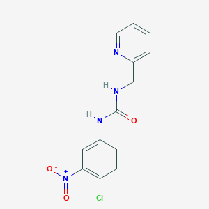 molecular formula C13H11ClN4O3 B4845055 N-(4-chloro-3-nitrophenyl)-N'-(2-pyridinylmethyl)urea 