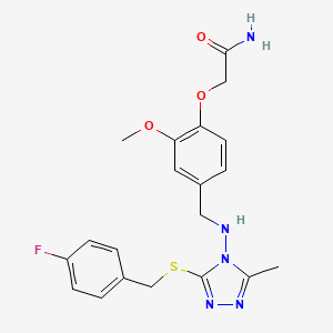 molecular formula C20H22FN5O3S B4845063 2-{4-[({3-[(4-fluorobenzyl)thio]-5-methyl-4H-1,2,4-triazol-4-yl}amino)methyl]-2-methoxyphenoxy}acetamide 