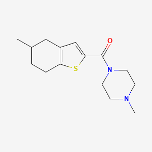molecular formula C15H22N2OS B4845079 1-methyl-4-[(5-methyl-4,5,6,7-tetrahydro-1-benzothien-2-yl)carbonyl]piperazine 