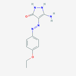 molecular formula C11H13N5O2 B484508 5-amino-4-[(4-ethoxyphenyl)diazenyl]-1,2-dihydro-3H-pyrazol-3-one 