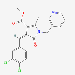 molecular formula C20H16Cl2N2O3 B4845081 methyl 4-(3,4-dichlorobenzylidene)-2-methyl-5-oxo-1-(3-pyridinylmethyl)-4,5-dihydro-1H-pyrrole-3-carboxylate 