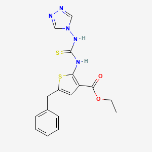 molecular formula C17H17N5O2S2 B4845093 ethyl 5-benzyl-2-{[(4H-1,2,4-triazol-4-ylamino)carbonothioyl]amino}-3-thiophenecarboxylate 