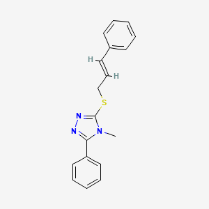 molecular formula C18H17N3S B4845100 4-methyl-3-phenyl-5-[(3-phenyl-2-propen-1-yl)thio]-4H-1,2,4-triazole 
