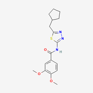 molecular formula C17H21N3O3S B4845146 N-[5-(cyclopentylmethyl)-1,3,4-thiadiazol-2-yl]-3,4-dimethoxybenzamide 
