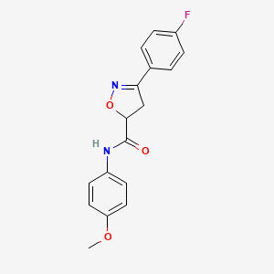 molecular formula C17H15FN2O3 B4845150 3-(4-fluorophenyl)-N-(4-methoxyphenyl)-4,5-dihydro-5-isoxazolecarboxamide 