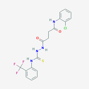 molecular formula C18H16ClF3N4O2S B4845153 N-(2-chlorophenyl)-4-oxo-4-[2-({[2-(trifluoromethyl)phenyl]amino}carbonothioyl)hydrazino]butanamide 