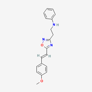 (2-{5-[2-(4-methoxyphenyl)vinyl]-1,2,4-oxadiazol-3-yl}ethyl)phenylamine