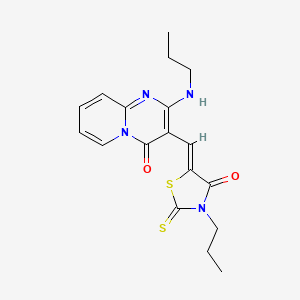molecular formula C18H20N4O2S2 B4845210 3-[(4-oxo-3-propyl-2-thioxo-1,3-thiazolidin-5-ylidene)methyl]-2-(propylamino)-4H-pyrido[1,2-a]pyrimidin-4-one 