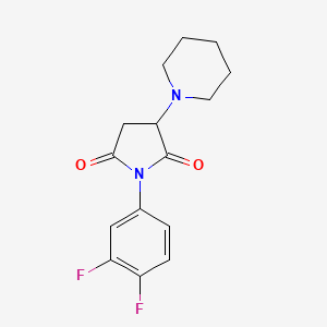 molecular formula C15H16F2N2O2 B4845222 1-(3,4-difluorophenyl)-3-(1-piperidinyl)-2,5-pyrrolidinedione 