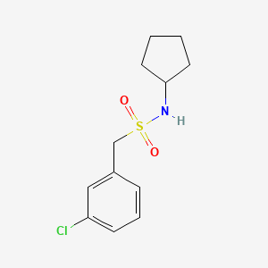 molecular formula C12H16ClNO2S B4845237 1-(3-chlorophenyl)-N-cyclopentylmethanesulfonamide 