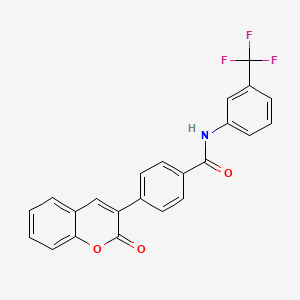 molecular formula C23H14F3NO3 B4845250 4-(2-oxo-2H-chromen-3-yl)-N-[3-(trifluoromethyl)phenyl]benzamide 