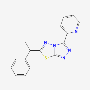 molecular formula C17H15N5S B4845253 6-(1-phenylpropyl)-3-(2-pyridinyl)[1,2,4]triazolo[3,4-b][1,3,4]thiadiazole 