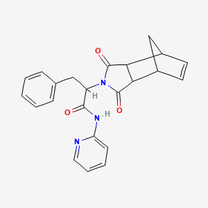 molecular formula C23H21N3O3 B4845261 2-(3,5-dioxo-4-azatricyclo[5.2.1.0~2,6~]dec-8-en-4-yl)-3-phenyl-N-2-pyridinylpropanamide 