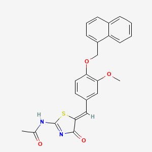 molecular formula C24H20N2O4S B4845275 N-{5-[3-methoxy-4-(1-naphthylmethoxy)benzylidene]-4-oxo-4,5-dihydro-1,3-thiazol-2-yl}acetamide 